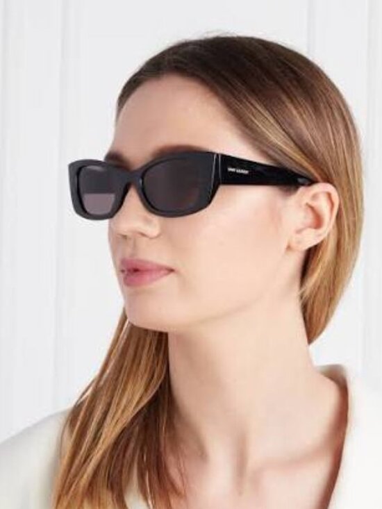 NEW SAINT LAURENT BLACK WOMEN SL593 001 BROWN SUNGLASSES SL 593